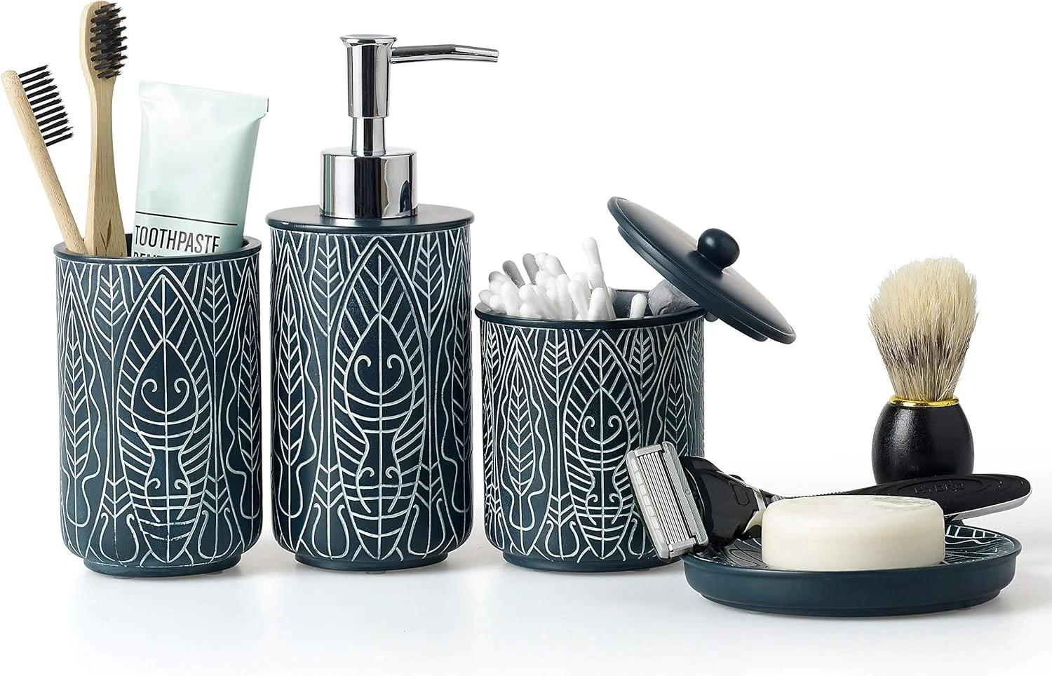 ست لوازم جانبی حمام سرمه ای ممتاز. ست حمام آبی. دکور حمام آبی. ملزومات آپارتمان جدید. جا مسواکی و جا مایع صابون آبی. ست لوازم جانبی حمام سرمه ای ممتاز. ست حمام آبی. دکور حمام آبی. ملزومات آپارتمان جدید. جا مسواکی و جا مایع صابون آبی.