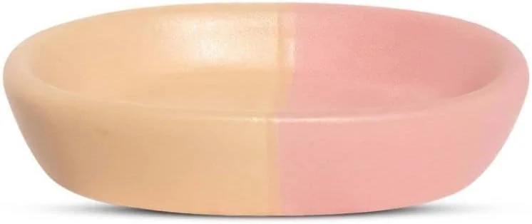 ست لوازم جانبی سرامیکی حمام Vreni برای کاربرد و دکور حمام | جا مایع دستشویی، جا صابونی، جا مسواکی دست ساز رنگ دوگانه صورتی/زرد | ست 3 عددی ست لوازم جانبی سرامیکی حمام Vreni برای کاربرد و دکور حمام | جا مایع دستشویی، جا صابونی، جا مسواکی دست ساز رنگ دوگانه صورتی/زرد | ست 3 عددی