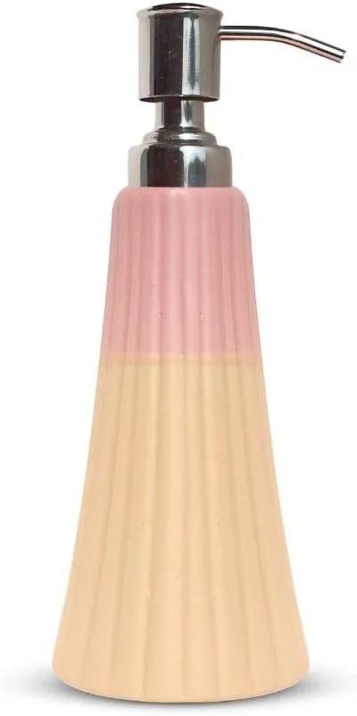 ست لوازم جانبی سرامیکی حمام Vreni برای کاربرد و دکور حمام | جا مایع صابون، جا صابونی، جا مسواکی دست ساز دو رنگ صورتی/زرد ست 3 تکه ست لوازم جانبی سرامیکی حمام Vreni برای کاربرد و دکور حمام | جا مایع صابون، جا صابونی، جا مسواکی دست ساز دو رنگ صورتی/زرد ست 3 تکه