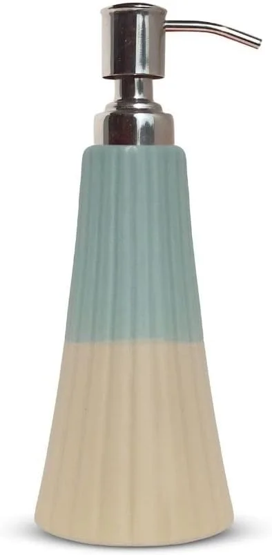 ست لوازم سرامیکی حمام Vreni برای کاربرد و دکور حمام | جا مایع صابون، جا صابونی، جا مسواکی دست ساز دو رنگ خاکستری/زرد ست 3 تکه ست لوازم سرامیکی حمام Vreni برای کاربرد و دکور حمام | جا مایع صابون، جا صابونی، جا مسواکی دست ساز دو رنگ خاکستری/زرد ست 3 تکه