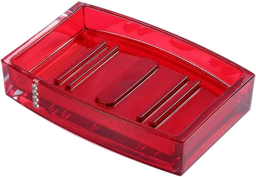 ست لوازم جانبی حمام XBAILAZ، ست 5 تکه ای لوازم جانبی حمام اکریلیک شامل جا مایع، جا مسواکی، جا صابونی و دو عدد لیوان، مناسب برای منزل، حمام و هتل، قرمز ست لوازم جانبی حمام XBAILAZ، ست 5 تکه ای لوازم جانبی حمام اکریلیک شامل جا مایع، جا مسواکی، جا صابونی و دو عدد لیوان، مناسب برای منزل، حمام و هتل، قرمز