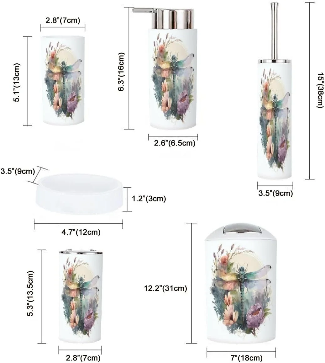 ست لوازم جانبی حمام XNGJEMVWXO طرح آبرنگی سنجاقک سفید، شامل جا مسواکی، لیوان مسواک، جا مایع صابون، جا صابونی، جا برس توالت و سطل زباله، fdzc1BwhfMRLW-6j ست لوازم جانبی حمام XNGJEMVWXO طرح آبرنگی سنجاقک سفید، شامل جا مسواکی، لیوان مسواک، جا مایع صابون، جا صابونی، جا برس توالت و سطل زباله، fdzc1BwhfMRLW-6j