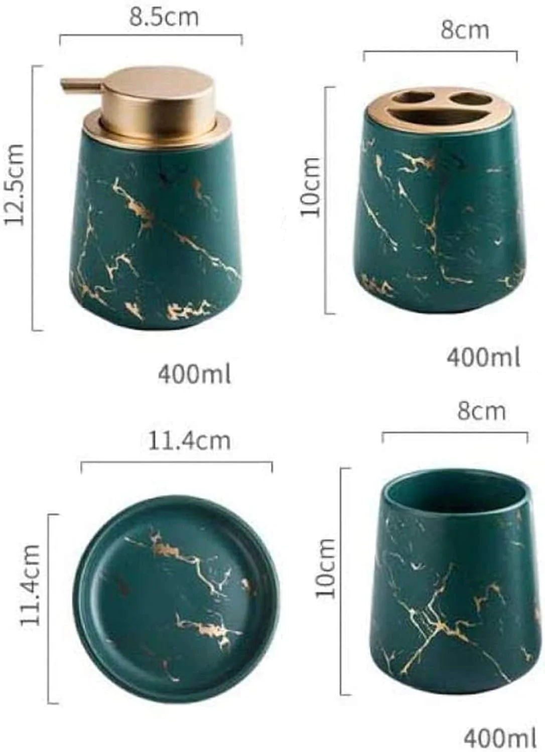 ست شستشو، ست لوازم جانبی حمام سرامیکی، ست 4 تکه لوازم جانبی حمام، لوازم خانگی، بطری لوسیون مرمری، جا مسواکی، جای صابون - سبز ست شستشو، ست لوازم جانبی حمام سرامیکی، ست 4 تکه لوازم جانبی حمام، لوازم خانگی، بطری لوسیون مرمری، جا مسواکی، جای صابون - سبز