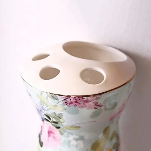 ست لوازم جانبی حمام خانگی YQBUER، ست لوازم حمام سرامیکی 5 تکه شامل جای مایع دستشویی، جا مسواکی، لیوان و جا صابونی مناسب برای حمام هتل