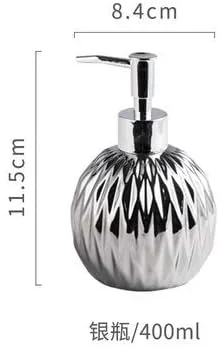 ست لوازم جانبی حمام YQBUER، سینی استیل، سرامیک، مایع دستشویی، بطری ژل دوش، جا صابونی مناسب برای حمام هتل ست لوازم جانبی حمام YQBUER، سینی استیل، سرامیک، مایع دستشویی، بطری ژل دوش، جا صابونی مناسب برای حمام هتل