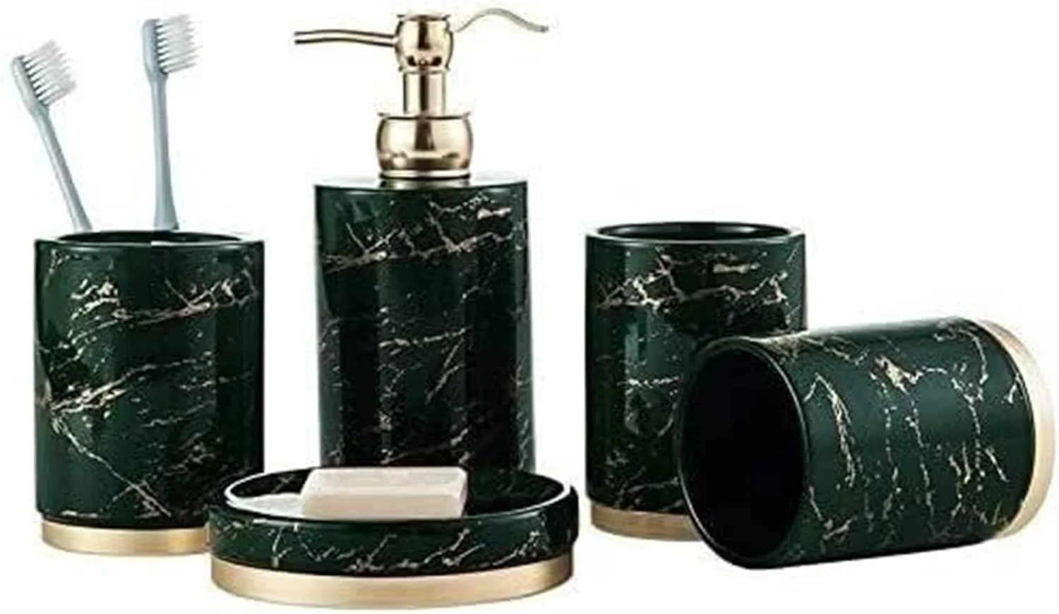 ست لوازم جانبی حمام خانگی YQBUER، سرامیکی، ایده آل برای هدیه، دکور حمام، سازمان دهنده ذخیره سازی، مناسب برای حمام هتل ست لوازم جانبی حمام خانگی YQBUER، سرامیکی، ایده آل برای هدیه، دکور حمام، سازمان دهنده ذخیره سازی، مناسب برای حمام هتل