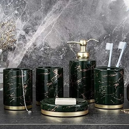 ست لوازم جانبی حمام خانگی YQBUER، سرامیکی، ایده آل برای هدیه، دکور حمام، سازمان دهنده ذخیره سازی، مناسب برای حمام هتل