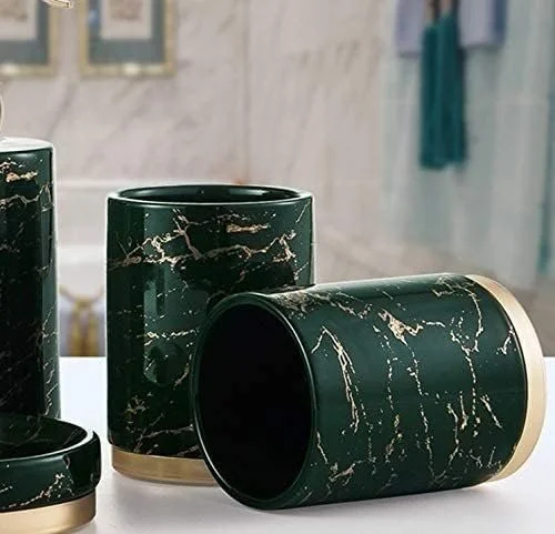 ست لوازم جانبی حمام خانگی YQBUER، سرامیکی، ایده آل برای هدیه، دکور حمام، سازمان دهنده ذخیره سازی، مناسب برای حمام هتل