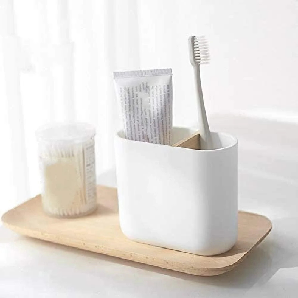 ست لوازم حمام بامبو زایزای 5 تکه شامل جا مسواکی، لیوان، جا مایع صابون و جا صابونی