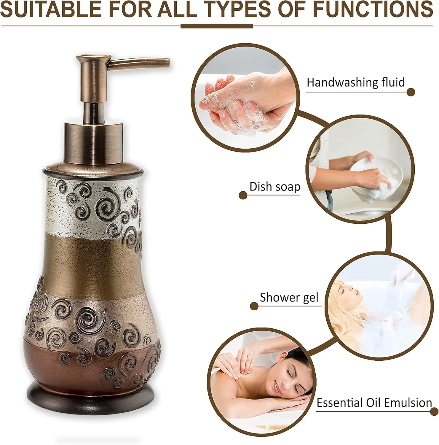 ست لوازم جانبی حمام 4 تکه Zahari Home Miramar شامل پمپ لوسیون، لیوان، جا مسواکی و جا صابونی با طراحی منحصر به فرد و چند رنگ