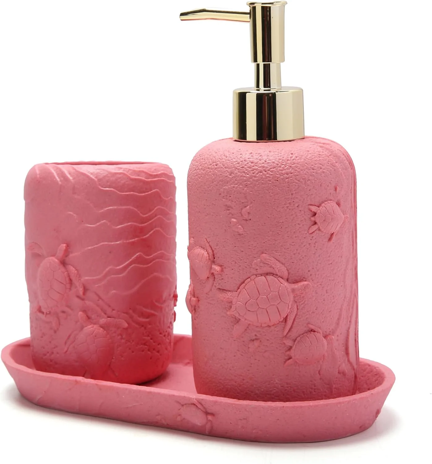 ست لوازم جانبی حمام 3 تکه رزینی با طرح حیوانات اقیانوسی شامل جا مایع لوسیون، لیوان آب یا جا مسواکی (طرح لاک پشت دریایی قرمز) ست لوازم جانبی حمام 3 تکه رزینی با طرح حیوانات اقیانوسی شامل جا مایع لوسیون، لیوان آب یا جا مسواکی (طرح لاک پشت دریایی قرمز)