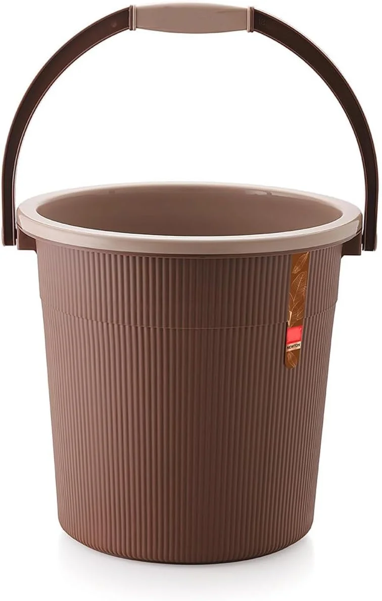 ست سطل و لیوان ZORROW MART | ست لوازم حمام (سطل 20 لیتری + لیوان 1 لیتری) (قهوه ای تیره)