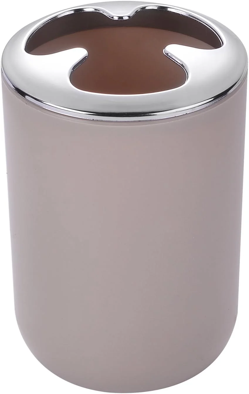 ست لوازم جانبی حمام Zuvo، مجموعه 6 تکه شامل جا مایع صابون، جا مسواکی، لیوان، جا صابونی برای دکوراسیون روی میز و هدیه خانه نویی، رنگ کرم