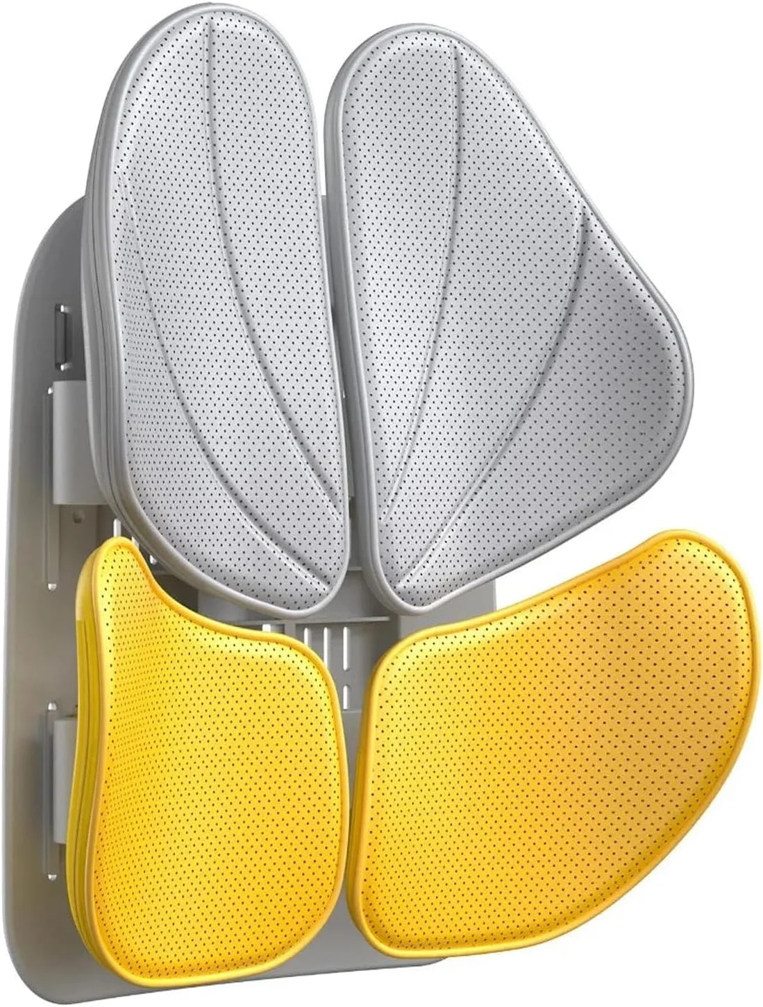 بالشتک طبی پشتی آداک، توری تنفسی، سفید، زرد، فوم حافظه دار، 38x36x12 سانتی متر، ارتفاع قابل تنظیم، پشتی قابل حمل برای صندلی ماشین، اداری، منزل