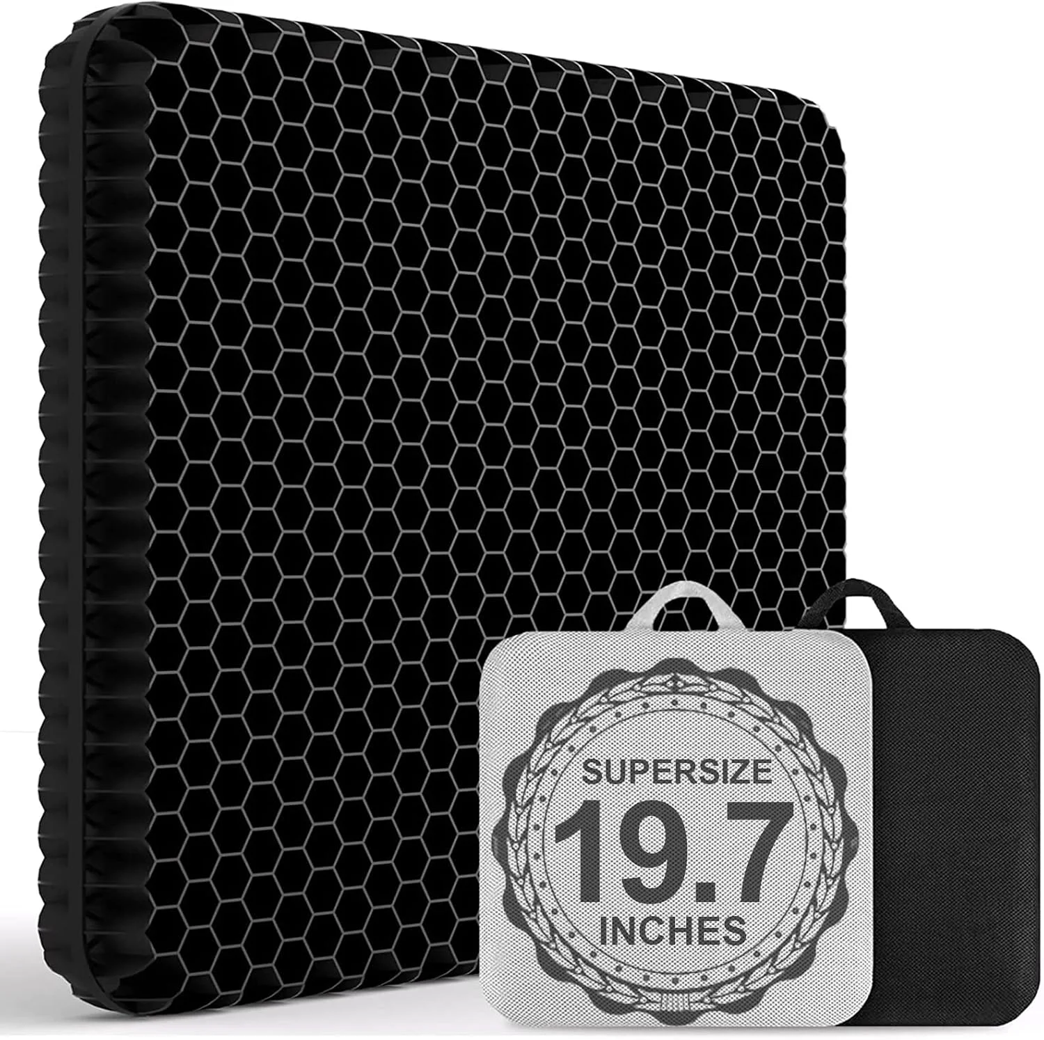 بالشتک ژله ای صندلی 50 سانتی متری، بالشتک بسیار بزرگ و ضخیم صندلی اداری برای نشستن طولانی مدت - بالشتک تسکین درد کمر، باسن و دنبالچه، بالشتک صندلی تخم مرغی پد صندلی برای اتومبیل ویلچر - مناسب تا 200 کیلوگرم