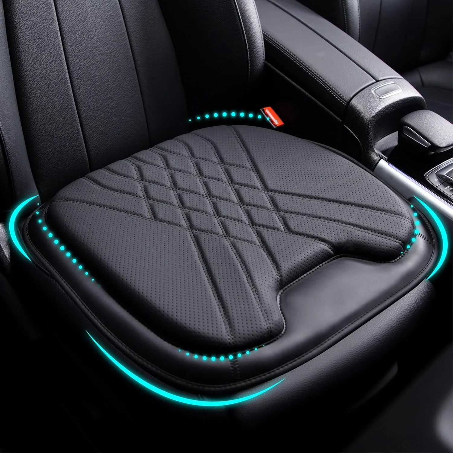 بالشتک صندلی خودرو NALACAL، بالشتک های صندلی خودرو با کیفیت عالی برای رانندگی، بالشتک صندلی خودرو، بالشتک های فوم حافظه دار گوه ای با کیفیت عالی برای رانندگی، پد صندلی مناسب برای 95% وسایل نقلیه، دفتر، چرم و مشکی