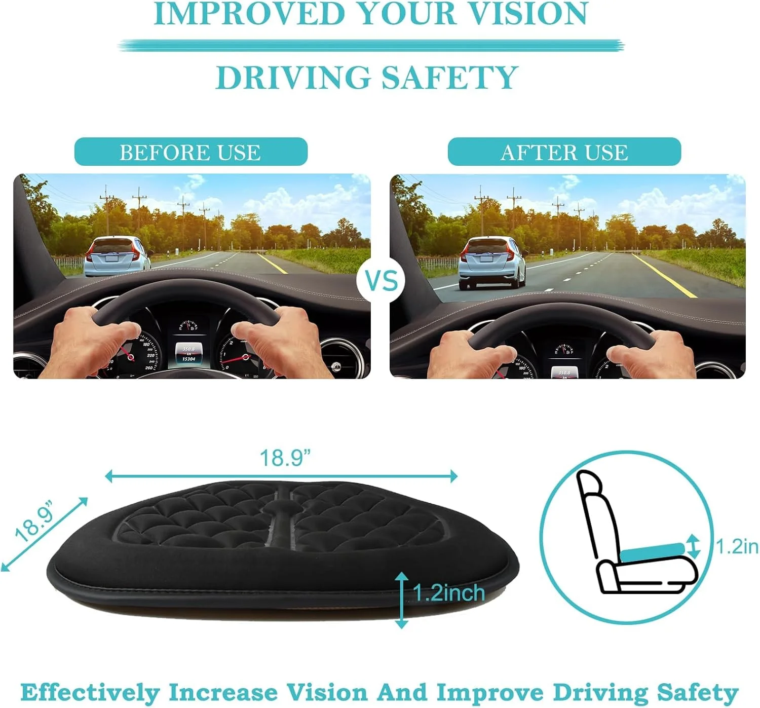 بالشتک صندلی خودرو NALACAL، بالشتک صندلی راننده فوم حافظه دار راحت، تسکین دهنده سیاتیک و کمر درد، بالشتک های صندلی زیرین لاستیکی ضد لغزش برای صندلی راننده خودرو، صندلی اداری، ویلچر - مشکی بالشتک صندلی خودرو NALACAL، بالشتک صندلی راننده فوم حافظه دار راحت، تسکین دهنده سیاتیک و کمر درد، بالشتک های صندلی زیرین لاستیکی ضد لغزش برای صندلی راننده خودرو، صندلی اداری، ویلچر - مشکی