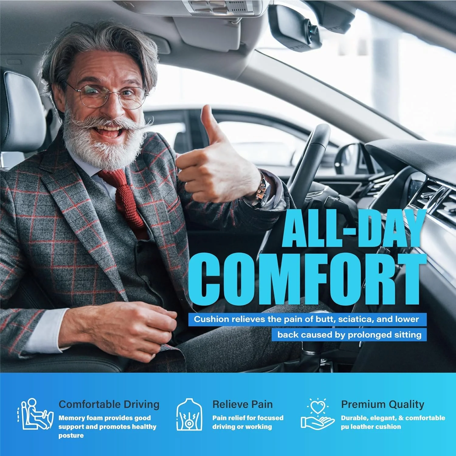 بالشتک صندلی خودرو NALACAL، بالشتک های صندلی خودرو با کیفیت عالی برای رانندگی، بالشتک صندلی خودرو، بالشتک های فوم حافظه دار گوه ای با کیفیت عالی برای رانندگی، پد صندلی مناسب برای 95% وسایل نقلیه، دفتر، چرم و مشکی بالشتک صندلی خودرو NALACAL، بالشتک های صندلی خودرو با کیفیت عالی برای رانندگی، بالشتک صندلی خودرو، بالشتک های فوم حافظه دار گوه ای با کیفیت عالی برای رانندگی، پد صندلی مناسب برای 95% وسایل نقلیه، دفتر، چرم و مشکی