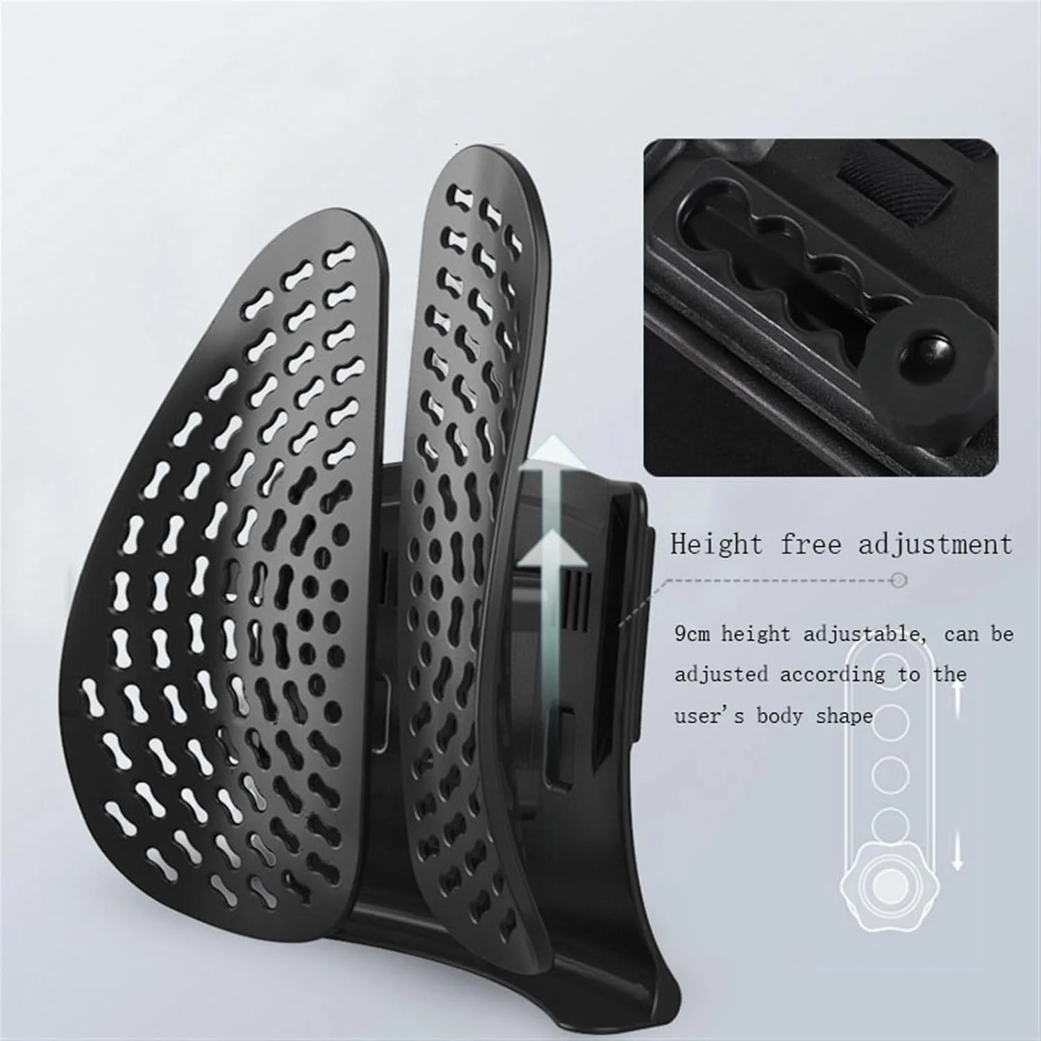 بالشتک پشتی کمری قابل تنظیم برای صندلی اداری با توری تنفسی، بالشتک کمری فنری الاستیک با 5 سطح ارتفاع، پشتی صندلی برای بهبود وضعیت بدن و تسکین درد کمر (خاکستری) بالشتک پشتی کمری قابل تنظیم برای صندلی اداری با توری تنفسی، بالشتک کمری فنری الاستیک با 5 سطح ارتفاع، پشتی صندلی برای بهبود وضعیت بدن و تسکین درد کمر (خاکستری)