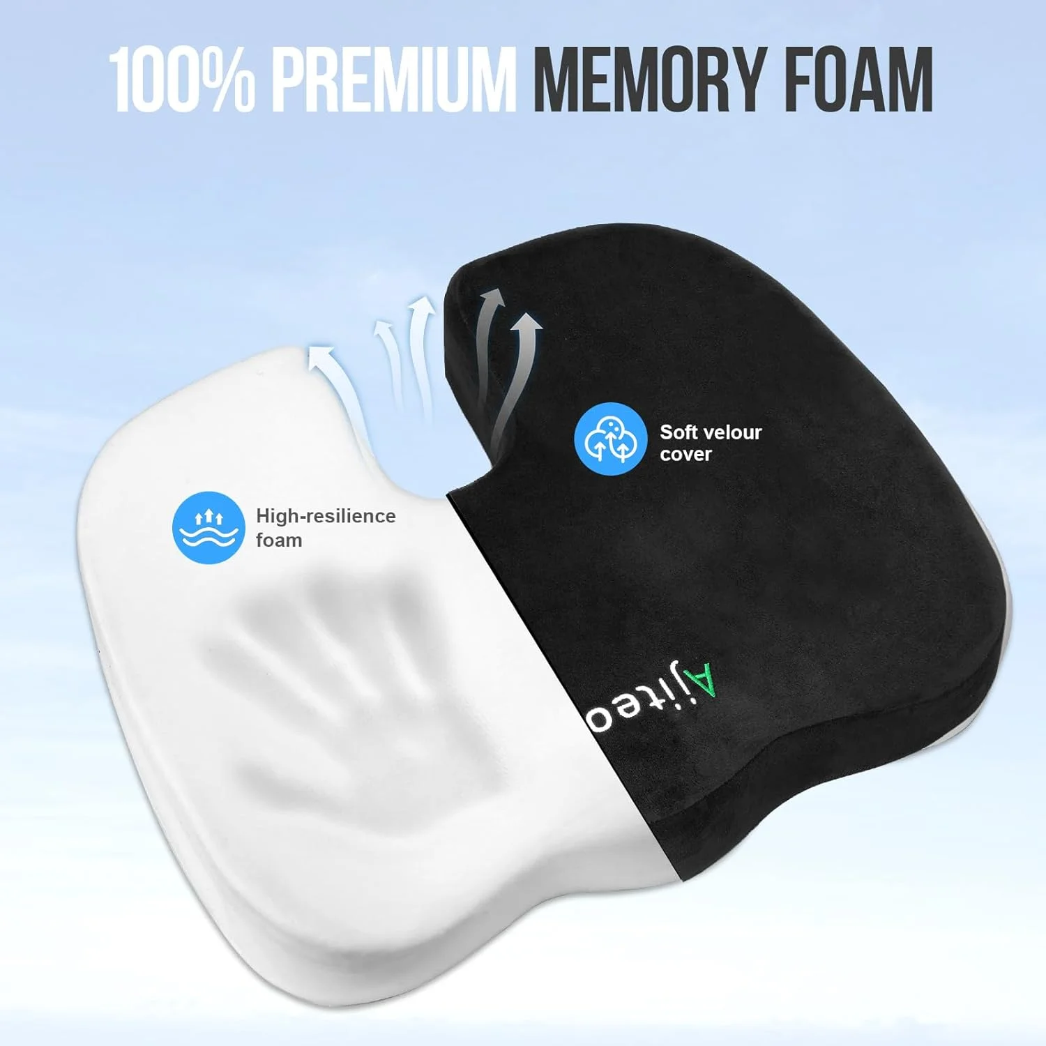 بالشتک صندلی مموری فوم - بالشتک ارگونومیک برای صندلی اداری، ماشین و صندلی گیمینگ بالشتک صندلی مموری فوم - بالشتک ارگونومیک برای صندلی اداری، ماشین و صندلی گیمینگ