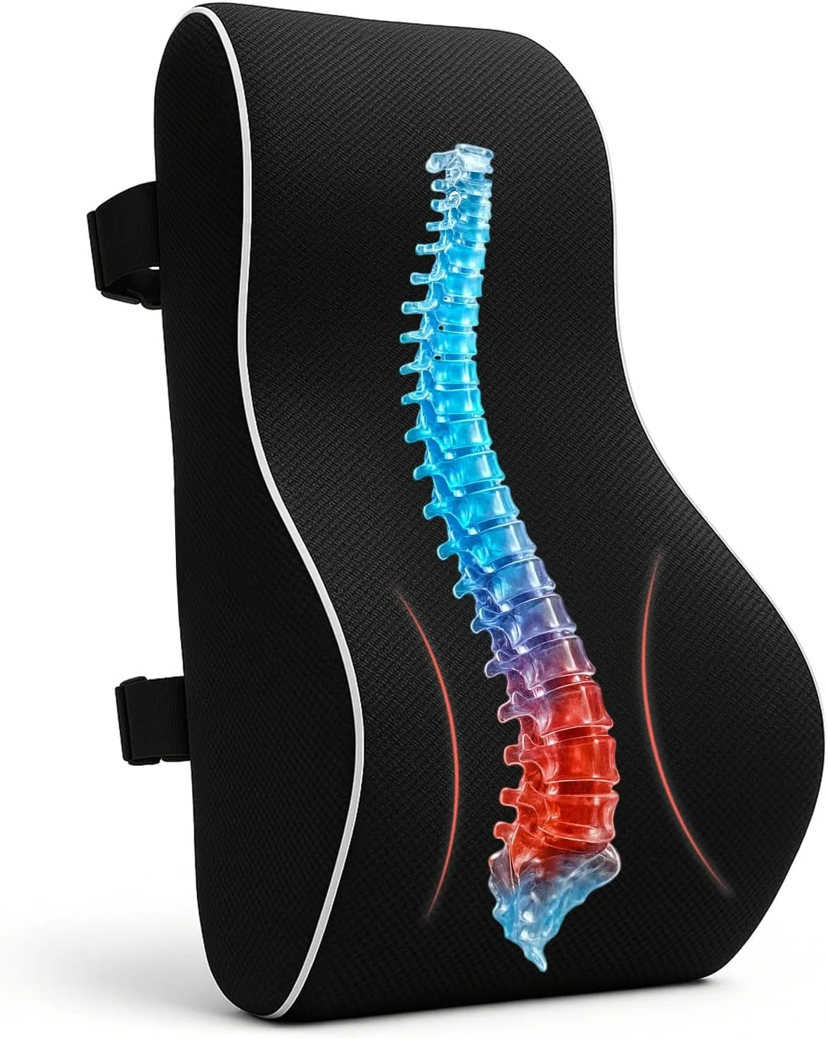 بالشتک گودی کمر آلور اسفر برای صندلی اداری، خودرو و منزل - بالشتک مموری فوم ارگونومیک برای تسکین درد کمر، بهبود وضعیت بدنی، روکش تنفسی - ایده آل برای نشستن طولانی مدت و مسافرت