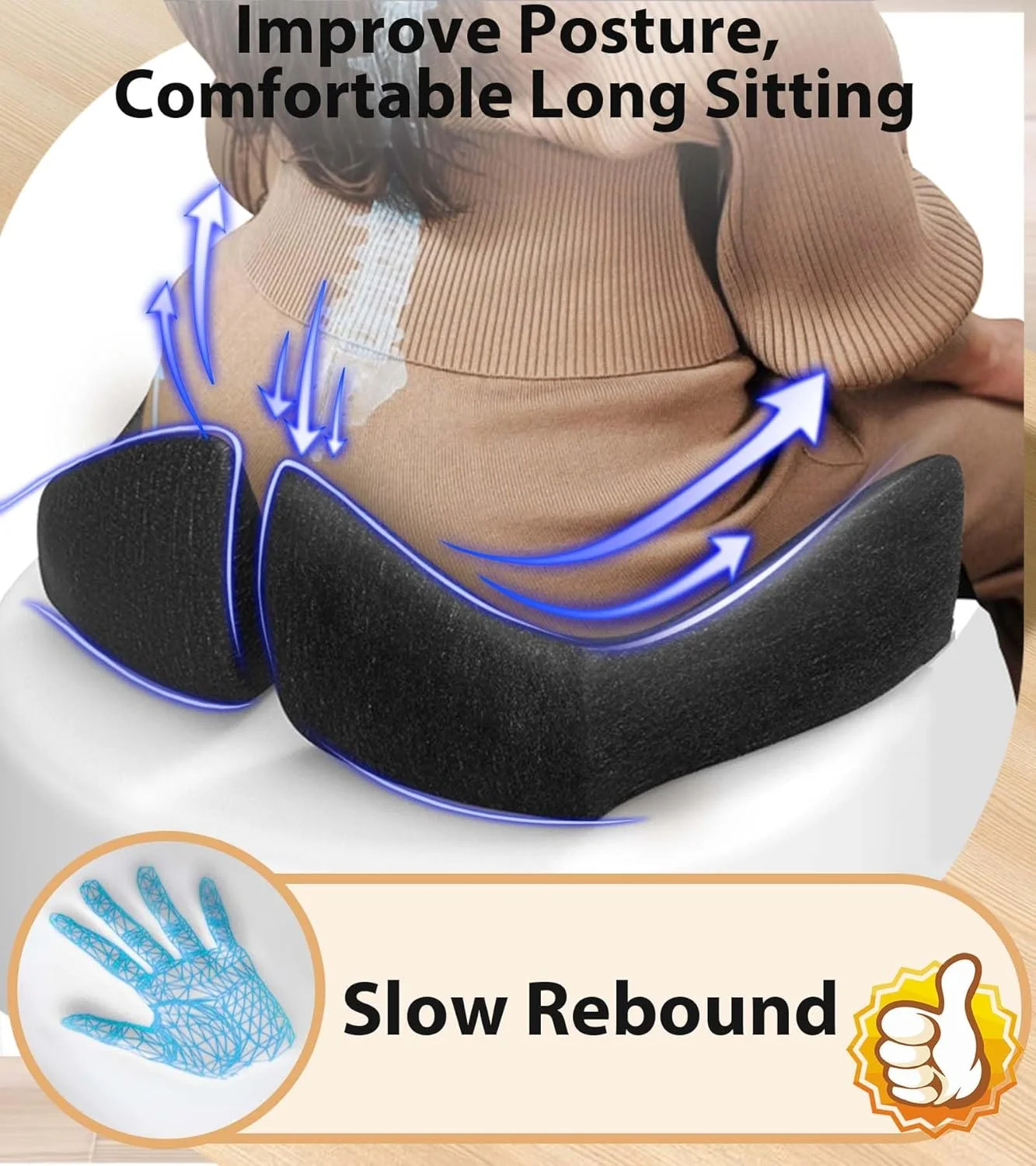 بالشتک صندلی Airllantry، بالشتک مموری فوم برای تسکین فشار دنبالچه، پد بزرگ اضافی برای صندلی اداری، صندلی ماشین و صندلی گیمینگ برای تسکین درد، روکش اضافی بالشتک صندلی Airllantry، بالشتک مموری فوم برای تسکین فشار دنبالچه، پد بزرگ اضافی برای صندلی اداری، صندلی ماشین و صندلی گیمینگ برای تسکین درد، روکش اضافی