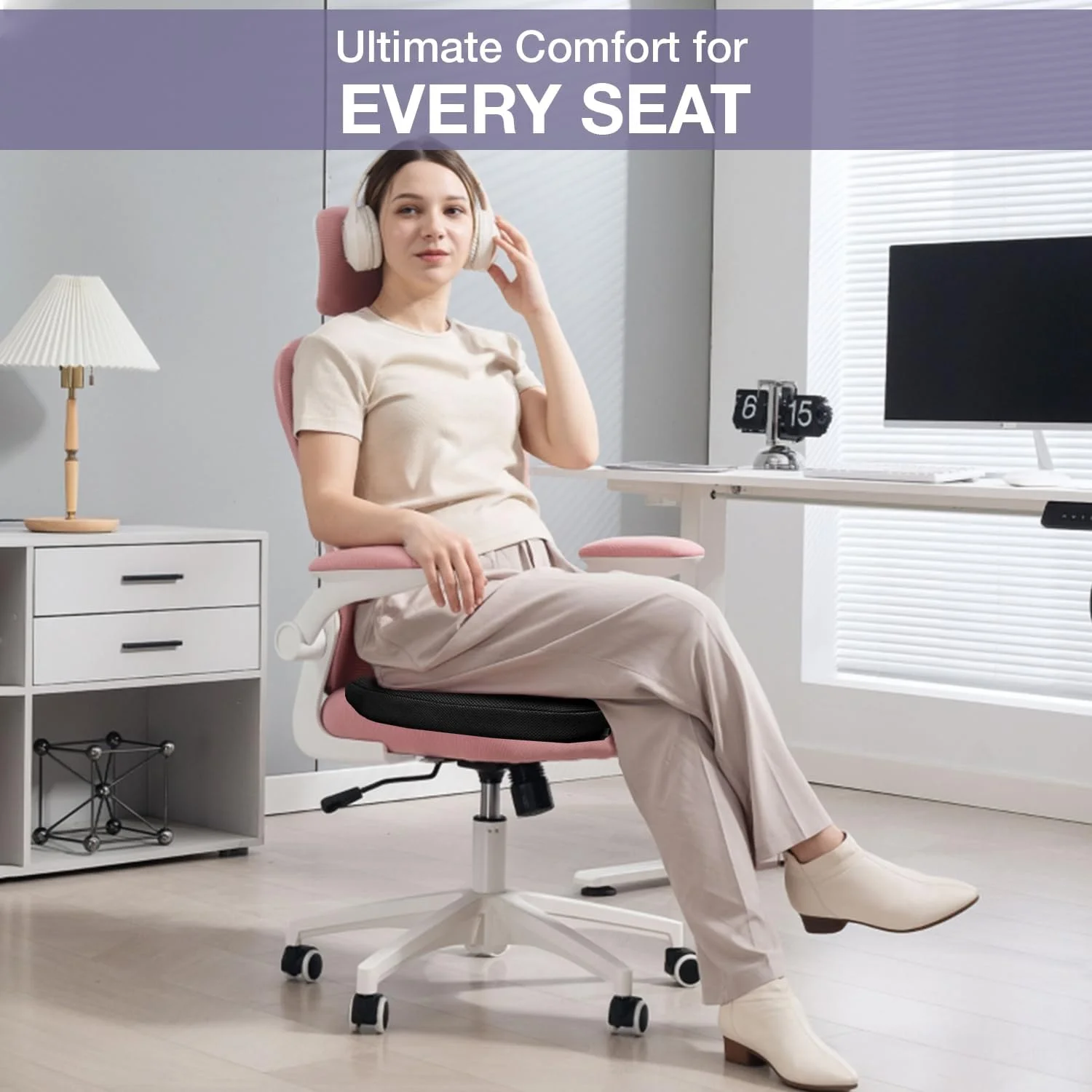 بالشتک صندلی ارگونومیک برای صندلی اداری، خودرو و منزل - فوم حافظهدار با پشتیبانی ارتوپدی، پایه ضد لغزش و روکش قابل شستشو - کاهش فشار کمر، باسن و دنبالچه - پد راحتی قابل حمل بالشتک صندلی ارگونومیک برای صندلی اداری، خودرو و منزل - فوم حافظهدار با پشتیبانی ارتوپدی، پایه ضد لغزش و روکش قابل شستشو - کاهش فشار کمر، باسن و دنبالچه - پد راحتی قابل حمل