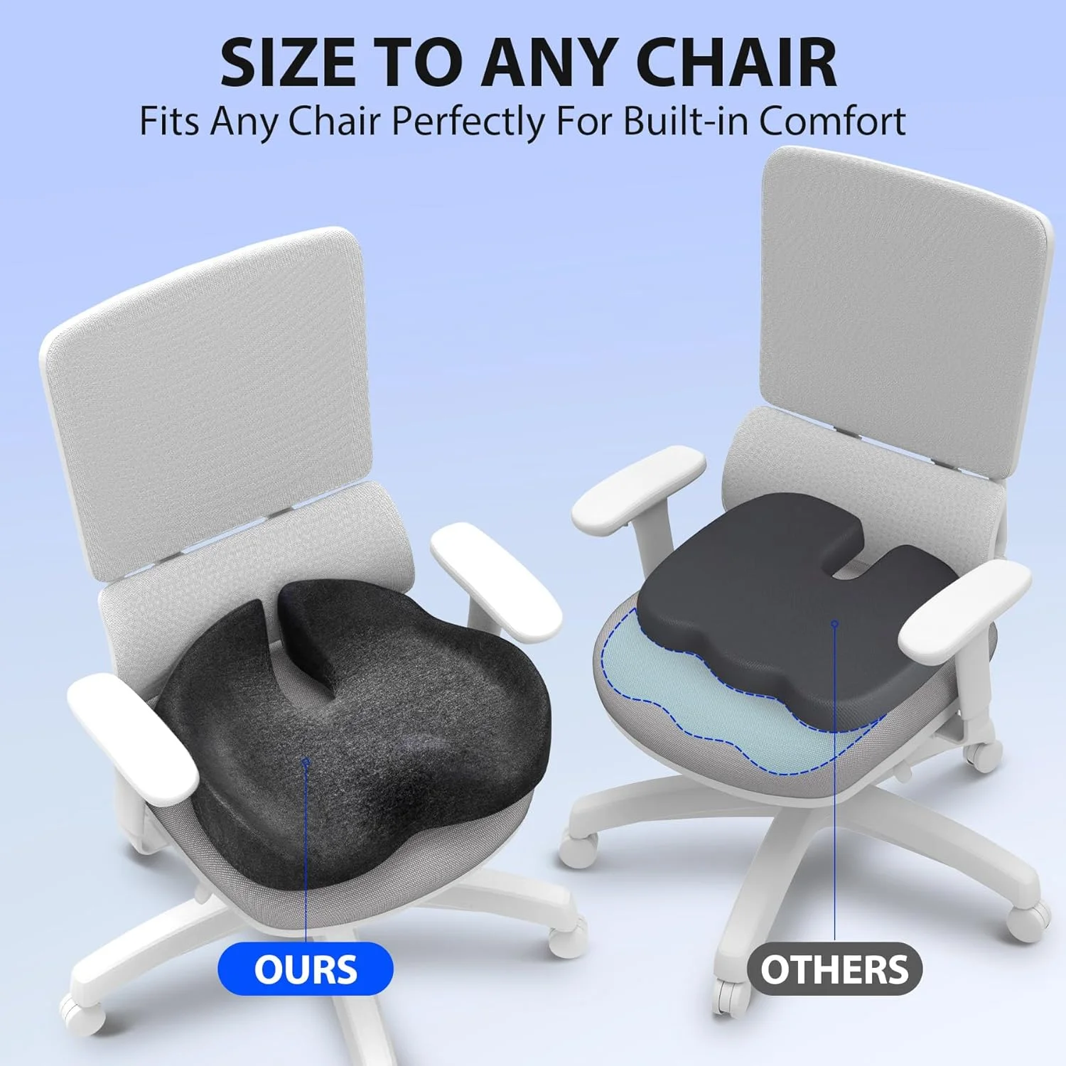 بالشتک صندلی Airllantry، بالشتک مموری فوم برای تسکین فشار دنبالچه، پد بزرگ اضافی برای صندلی اداری، صندلی ماشین و صندلی گیمینگ برای تسکین درد، روکش اضافی بالشتک صندلی Airllantry، بالشتک مموری فوم برای تسکین فشار دنبالچه، پد بزرگ اضافی برای صندلی اداری، صندلی ماشین و صندلی گیمینگ برای تسکین درد، روکش اضافی