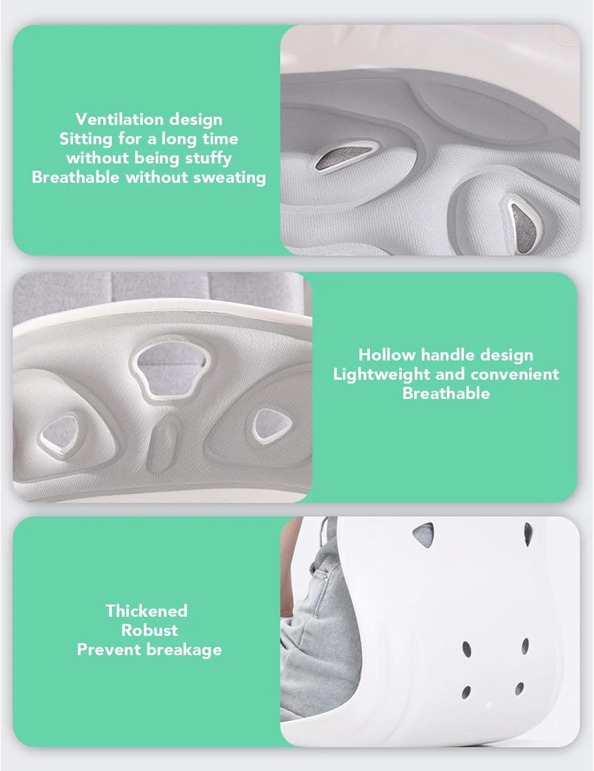 پشتیبانی ارگونومیک از کمر، اصلاح کننده وضعیت بدن برای زنان و مردان، کوسن نرم و تنفسی صندلی برای پشتیبانی از کمر برای صندلی اداری خانگی، صندلی کف (خاکستری)