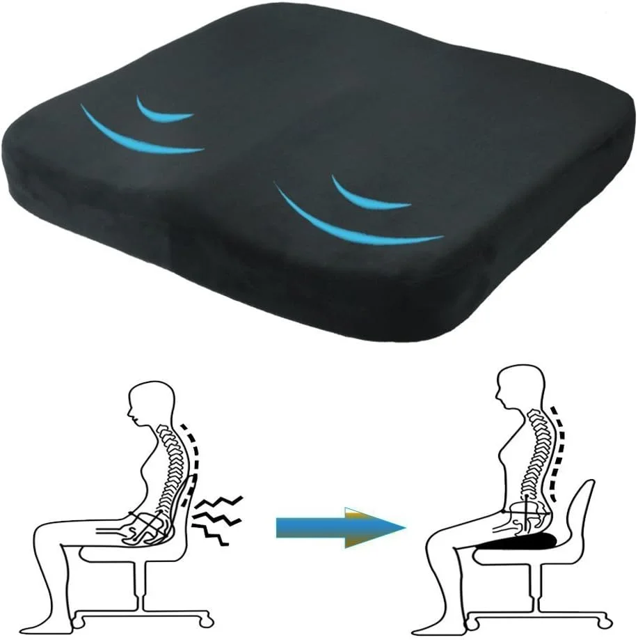 بالشتک صندلی فوم حافظه دار AYF، بالشتک نرم صندلی اداری با دسته حمل، روکش قابل شستشو، بالشتک دنبالچه راحت برای پد صندلی صندلی اداری خانگی، صندلی ماشین، ویلچر - مشکی بالشتک صندلی فوم حافظه دار AYF، بالشتک نرم صندلی اداری با دسته حمل، روکش قابل شستشو، بالشتک دنبالچه راحت برای پد صندلی صندلی اداری خانگی، صندلی ماشین، ویلچر - مشکی