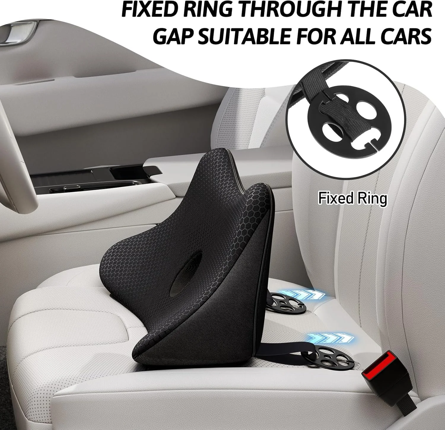 بالشتک پشتی صندلی Benazcap، پشتیبانی کمری فوم حافظه دار، تسکین دهنده سیاتیک و کمردرد، بالشتک صندلی خودرو برای راننده بالشتک پشتی صندلی Benazcap، پشتیبانی کمری فوم حافظه دار، تسکین دهنده سیاتیک و کمردرد، بالشتک صندلی خودرو برای راننده