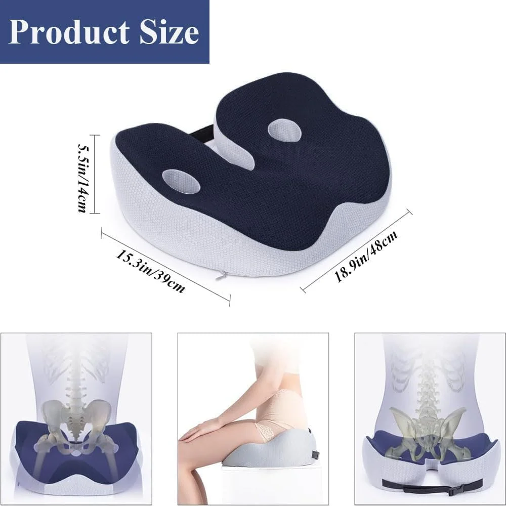 بالشتک دنبالچه BIGTHREE، بالشتک صندلی فوم حافظهدار قابل تنظیم برای تسکین درد استخوان نشیمنگاه، بالشتک ارگونومیک صندلی برای نشستن طولانی مدت برای صندلی اداری، ویلچر، صندلی ماشین بالشتک دنبالچه BIGTHREE، بالشتک صندلی فوم حافظهدار قابل تنظیم برای تسکین درد استخوان نشیمنگاه، بالشتک ارگونومیک صندلی برای نشستن طولانی مدت برای صندلی اداری، ویلچر، صندلی ماشین