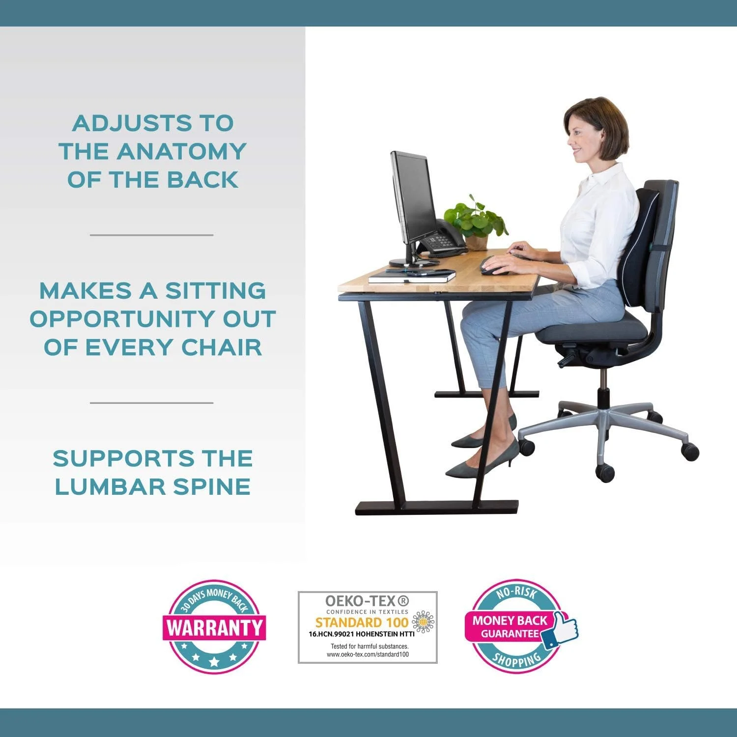 بالشتک طبی کمری bonmedico - کوسن پشتی با فوم حافظهدار، بالشتک اصلاح کننده وضعیت بدن برای پشتیبانی از کمر و تسکین درد کمر، پشتیبانی کمری ارگونومیک برای صندلی ماشین، صندلی اداری، مشکی، استاندارد بالشتک طبی کمری bonmedico - کوسن پشتی با فوم حافظهدار، بالشتک اصلاح کننده وضعیت بدن برای پشتیبانی از کمر و تسکین درد کمر، پشتیبانی کمری ارگونومیک برای صندلی ماشین، صندلی اداری، مشکی، استاندارد