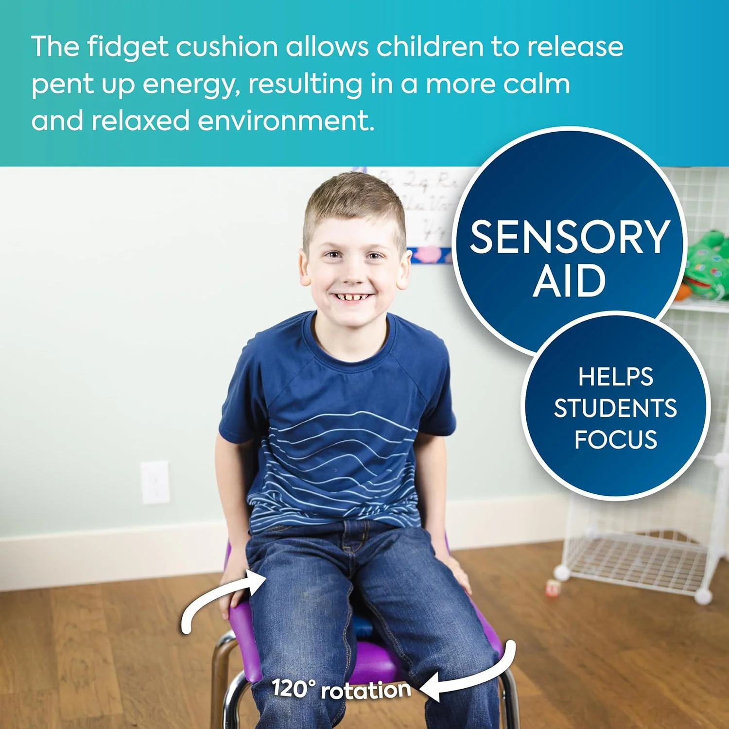 بالشتک صندلی فعال چرخشی بونسی بندز - بالشتک حسی 30 سانتی متری برای کودکان تا وزن 136 کیلوگرم - ابزار حسی ترویج یادگیری فعال و بهبود تمرکز و بهره وری بالشتک صندلی فعال چرخشی بونسی بندز - بالشتک حسی 30 سانتی متری برای کودکان تا وزن 136 کیلوگرم - ابزار حسی ترویج یادگیری فعال و بهبود تمرکز و بهره وری