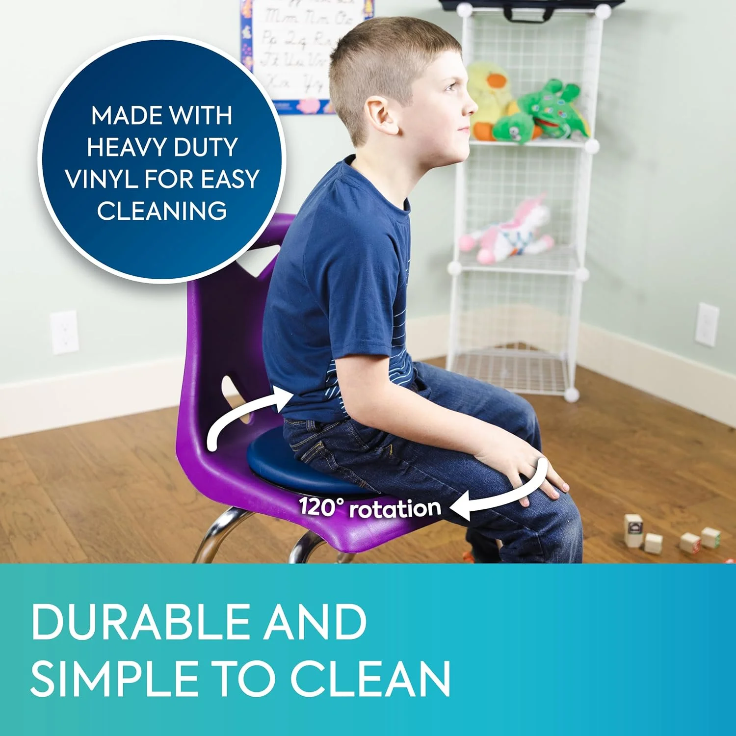 بالشتک صندلی فعال چرخشی بونسی بندز - بالشتک حسی 30 سانتی متری برای کودکان تا وزن 136 کیلوگرم - ابزار حسی ترویج یادگیری فعال و بهبود تمرکز و بهره وری بالشتک صندلی فعال چرخشی بونسی بندز - بالشتک حسی 30 سانتی متری برای کودکان تا وزن 136 کیلوگرم - ابزار حسی ترویج یادگیری فعال و بهبود تمرکز و بهره وری