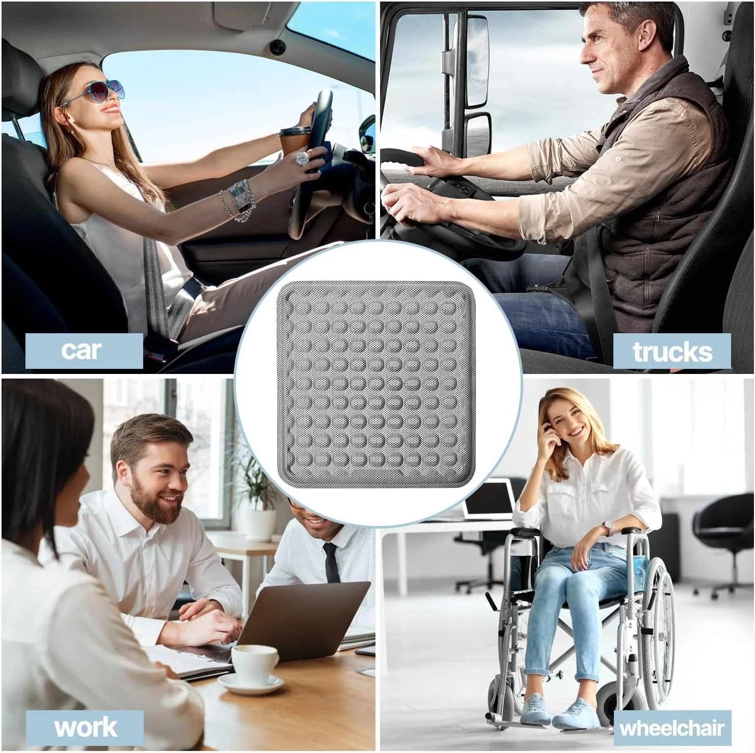 بالشتک صندلی ژلهای لانه زنبوری تنفسی - سبک و خنک کننده برای تابستان، تسکین درد دنبالچه برای صندلی اداری، ماشین، خانه و ویلچر (طراحی ارگونومیک نازک، کاهش فشار) بالشتک صندلی ژلهای لانه زنبوری تنفسی - سبک و خنک کننده برای تابستان، تسکین درد دنبالچه برای صندلی اداری، ماشین، خانه و ویلچر (طراحی ارگونومیک نازک، کاهش فشار)