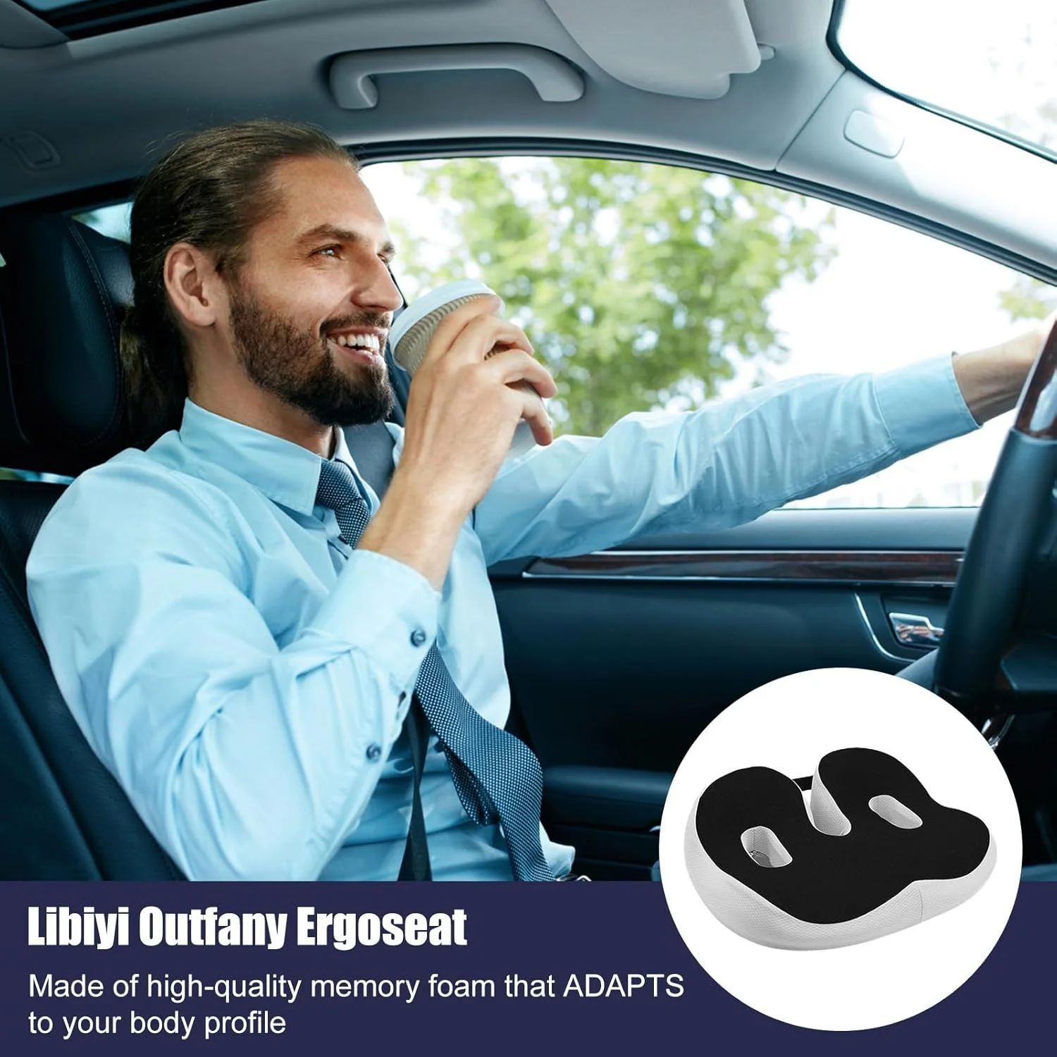 بالشتک فومی صندلی خودرو، بالشتک فومی راحت برای صندلی ماشین - پد اصلاحی برای ساعات طولانی نشستن برای کار، مطالعه بالشتک فومی صندلی خودرو، بالشتک فومی راحت برای صندلی ماشین - پد اصلاحی برای ساعات طولانی نشستن برای کار، مطالعه
