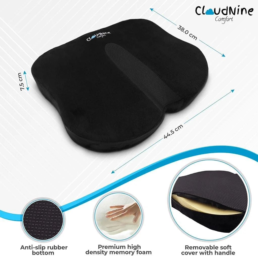 بالشتک صندلی طبی CloudNineComfort فوم حافظه دار برای صندلی اداری، بالشتک دنبالچه برای تسکین درد دنبالچه، تسکین درد سیاتیک و کمر، مناسب برای صندلی اداری، ویلچر و صندلی ماشین بالشتک صندلی طبی CloudNineComfort فوم حافظه دار برای صندلی اداری، بالشتک دنبالچه برای تسکین درد دنبالچه، تسکین درد سیاتیک و کمر، مناسب برای صندلی اداری، ویلچر و صندلی ماشین