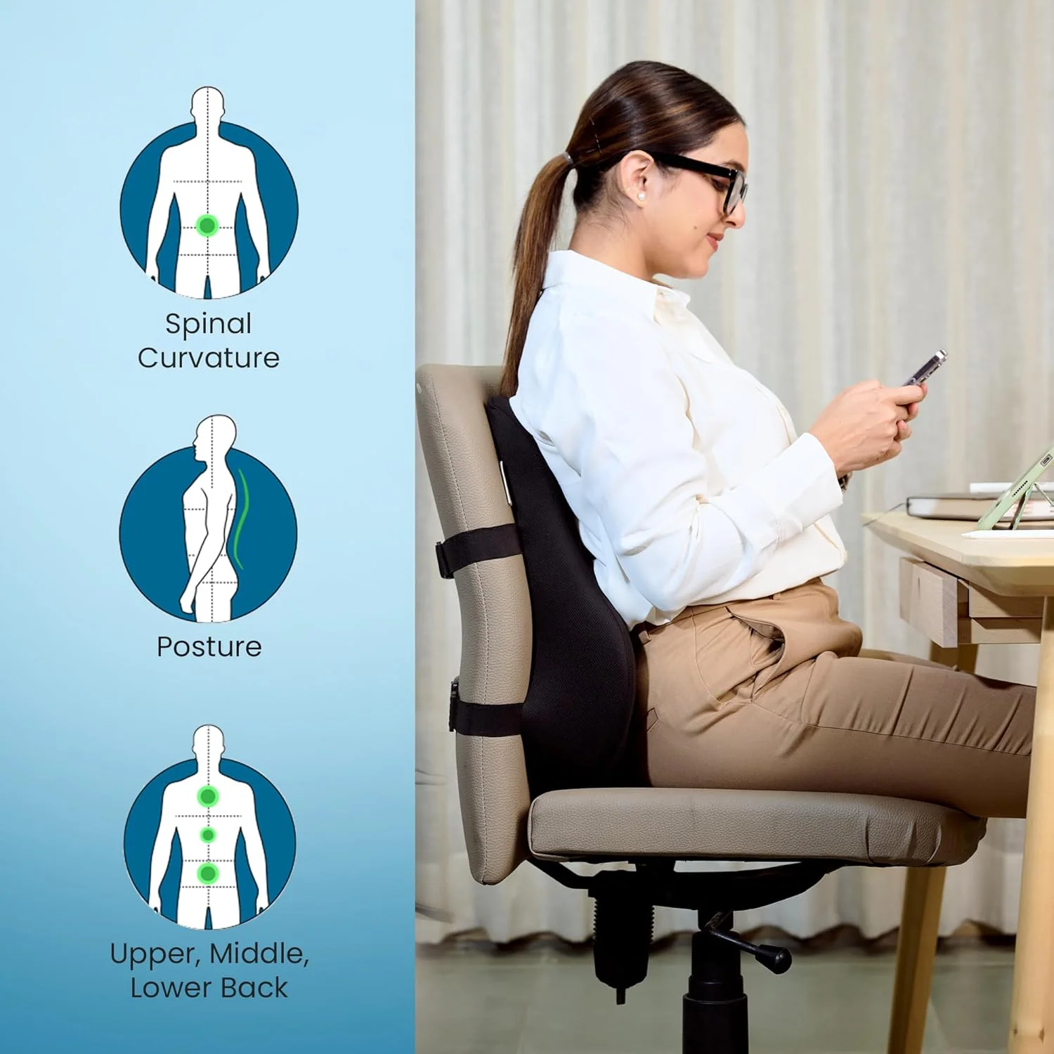 پشتی صندلی اداری، پشتی مموری فوم برای صندلی اداری، پشتی صندلی برای تسکین درد کمر، برای صندلی اداری/خانگی و صندلی ماشین، روکش قابل جابجایی (مشکی توری، بزرگ) پشتی صندلی اداری، پشتی مموری فوم برای صندلی اداری، پشتی صندلی برای تسکین درد کمر، برای صندلی اداری/خانگی و صندلی ماشین، روکش قابل جابجایی (مشکی توری، بزرگ)