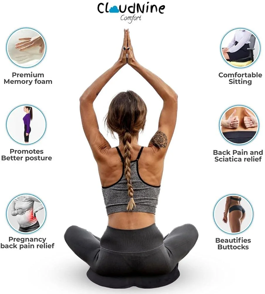 بالشتک صندلی طبی CloudNineComfort فوم حافظه دار برای صندلی اداری، بالشتک دنبالچه برای تسکین درد دنبالچه، تسکین درد سیاتیک و کمر، مناسب برای صندلی اداری، ویلچر و صندلی ماشین بالشتک صندلی طبی CloudNineComfort فوم حافظه دار برای صندلی اداری، بالشتک دنبالچه برای تسکین درد دنبالچه، تسکین درد سیاتیک و کمر، مناسب برای صندلی اداری، ویلچر و صندلی ماشین