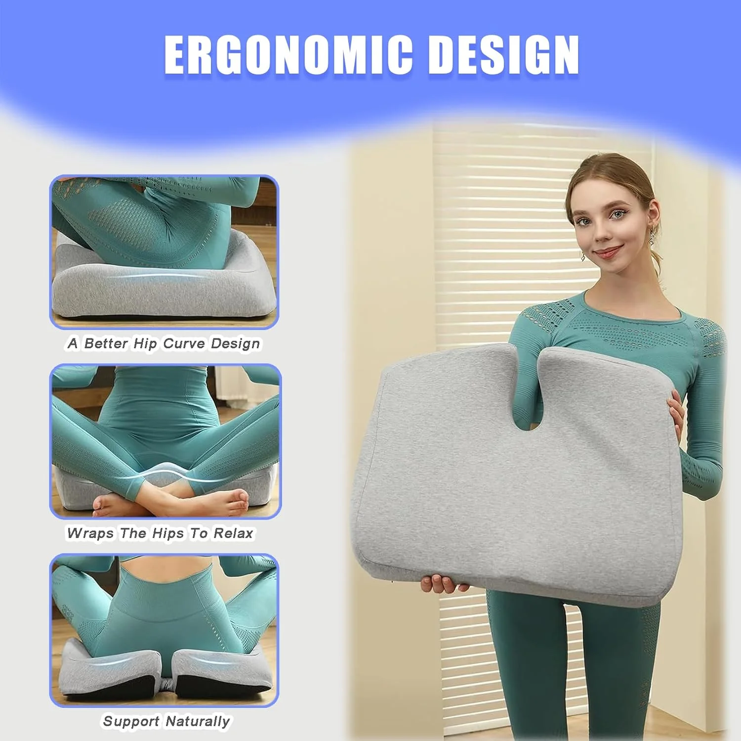 بالشتک صندلی فوم حافظهدار ارگونومیک Checkzed - کاهش فشار برای صندلی اداری، خودرو، ویلچر - پشتیبانی از لگن، دنبالچه، سیاتیک و درد دنبالچه - راحتی فوقالعاده متراکم برای ساعات طولانی نشستن (خاکستری) بالشتک صندلی فوم حافظهدار ارگونومیک Checkzed - کاهش فشار برای صندلی اداری، خودرو، ویلچر - پشتیبانی از لگن، دنبالچه، سیاتیک و درد دنبالچه - راحتی فوقالعاده متراکم برای ساعات طولانی نشستن (خاکستری)