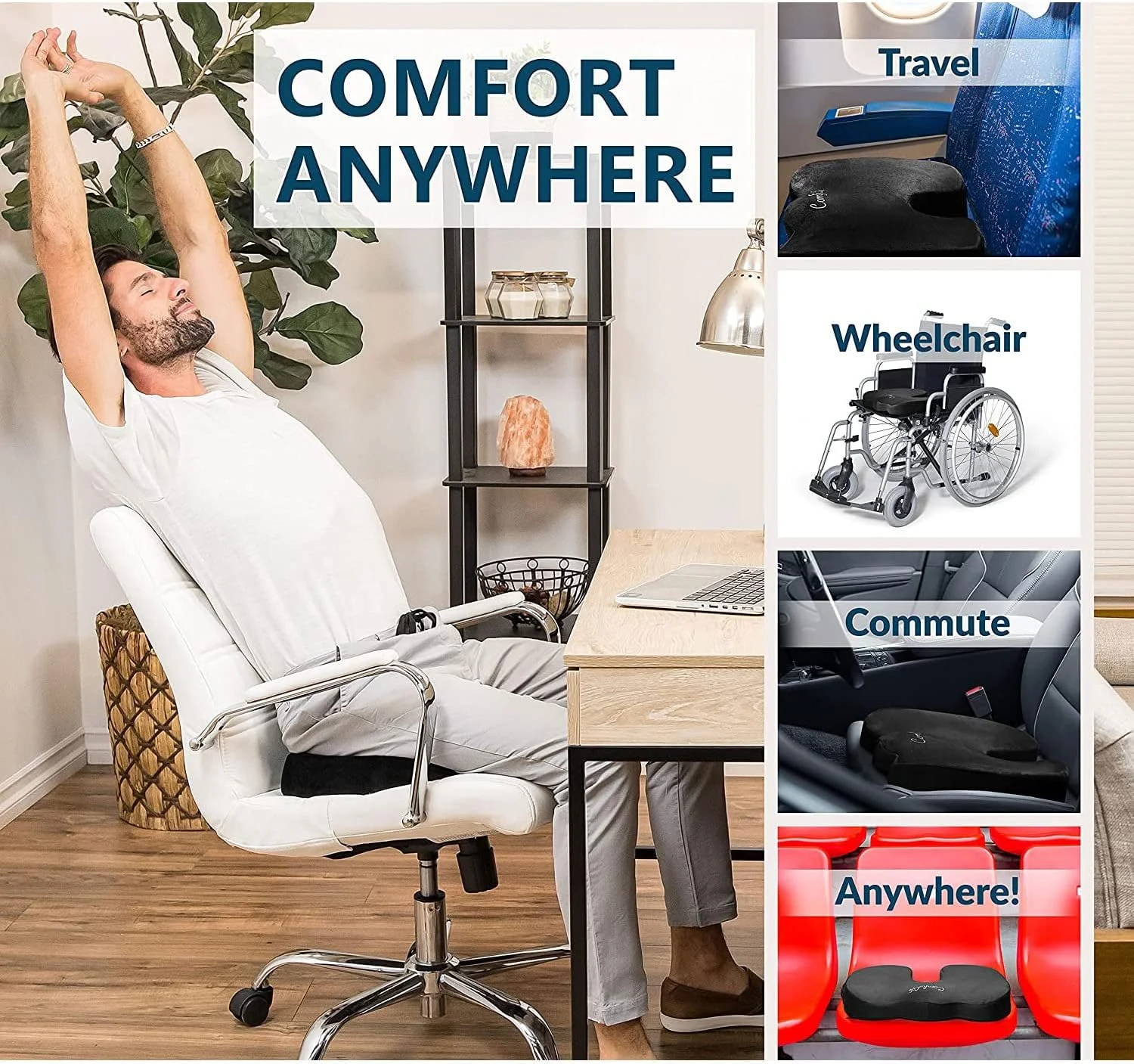 نشیمنگاه تقویت شده ژله ای کول بیبی، نشیمنگاه فوم حافظه دار، طراحی ارگونومیک U شکل، بند ضد لغزش، روکش مخملی نرم برای تسکین درد دنبالچه، کمر، مناسب برای خانه، دفتر، ماشین، ویلچر - خاکستری نشیمنگاه تقویت شده ژله ای کول بیبی، نشیمنگاه فوم حافظه دار، طراحی ارگونومیک U شکل، بند ضد لغزش، روکش مخملی نرم برای تسکین درد دنبالچه، کمر، مناسب برای خانه، دفتر، ماشین، ویلچر - خاکستری