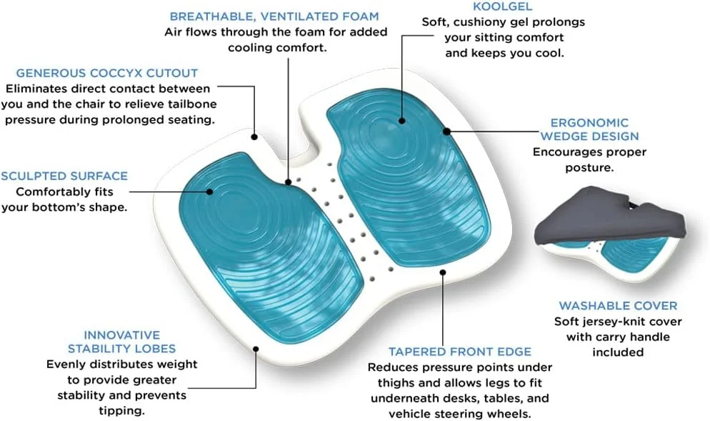بالشتک صندلی ژل خنک کننده کانتور کابوتی | بالشتک دنبالچه برای درد دنبالچه، سیاتیک، تسکین فشار کمر | پشتیبانی صندلی خنک کننده، بالشتک صندلی ارگونومیک برای خانه، دفتر، بازی، ویلچر، صندلی ماشین بالشتک صندلی ژل خنک کننده کانتور کابوتی | بالشتک دنبالچه برای درد دنبالچه، سیاتیک، تسکین فشار کمر | پشتیبانی صندلی خنک کننده، بالشتک صندلی ارگونومیک برای خانه، دفتر، بازی، ویلچر، صندلی ماشین