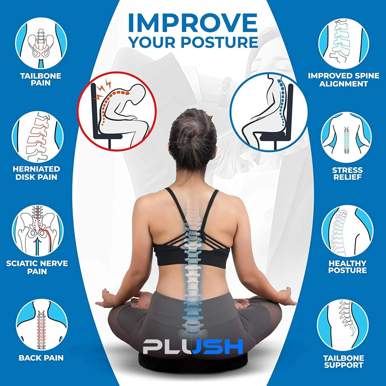 بالشتک طرح دونات سیاره خلاق برای صندلی اداری بالشتک طرح دونات سیاره خلاق برای صندلی اداری
