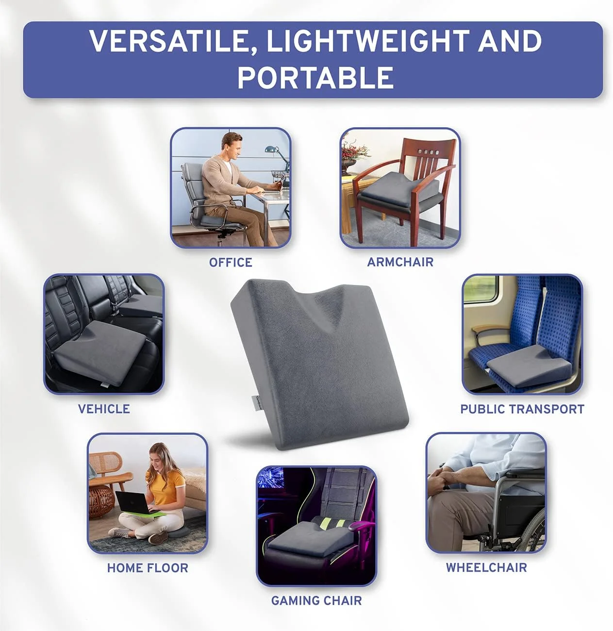 بالشتک صندلی گوه ای و بالشتک صندلی اداری - بالشتک فوم حافظه دار برای تسکین درد دنبالچه برای رانندگی، صندلی اداری، صندلی گیمینگ - پشتیبانی ارتوپدی برای کمر، دنبالچه، استخوان دنبالچه، باسن بالشتک صندلی گوه ای و بالشتک صندلی اداری - بالشتک فوم حافظه دار برای تسکین درد دنبالچه برای رانندگی، صندلی اداری، صندلی گیمینگ - پشتیبانی ارتوپدی برای کمر، دنبالچه، استخوان دنبالچه، باسن