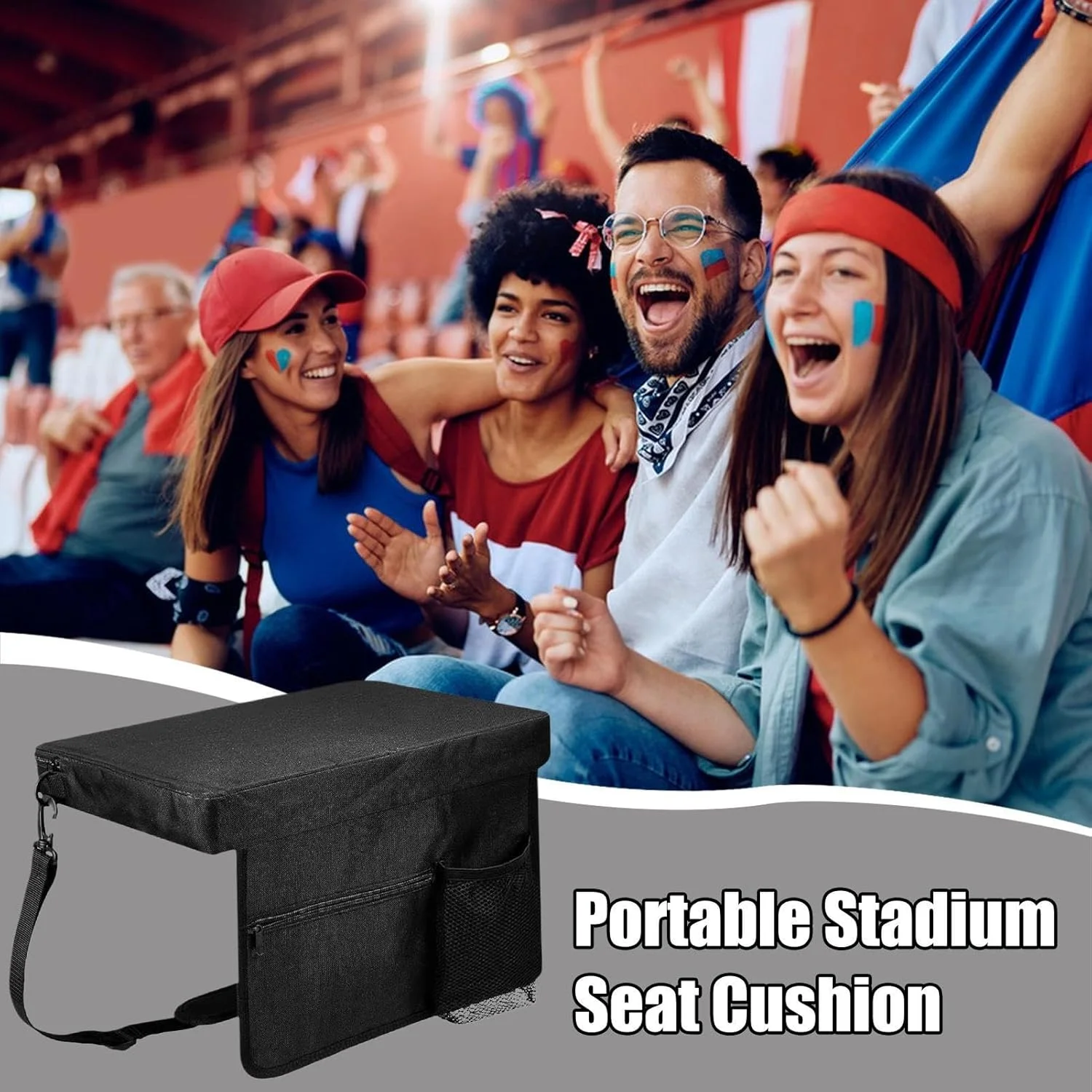 بالشتک صندلی برای سکوها، بالشتک صندلی استادیومی قابل حمل - پد صندلی با پشتیبانی از نشیمنگاه با جا لیوانی برای پیاده روی در فضای باز، رویدادهای شکار، مسافرت و کوله گردی بالشتک صندلی برای سکوها، بالشتک صندلی استادیومی قابل حمل - پد صندلی با پشتیبانی از نشیمنگاه با جا لیوانی برای پیاده روی در فضای باز، رویدادهای شکار، مسافرت و کوله گردی