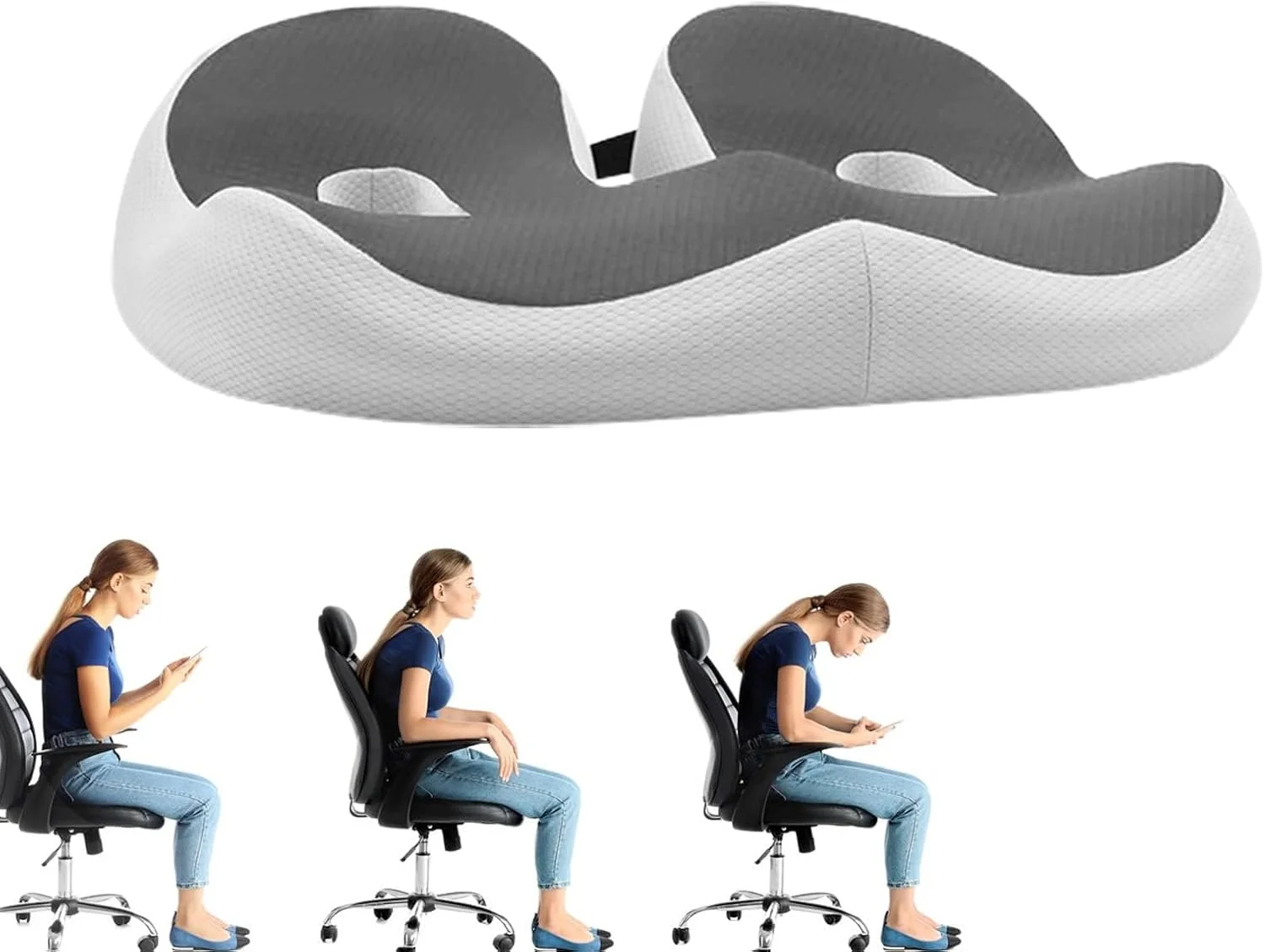 بالشتک فومی صندلی خودرو | بالشتک فومی صندلی خودرو با طراحی برش خورده، پد اصلاحی راحت برای ساعات طولانی نشستن هنگام کار و مطالعه