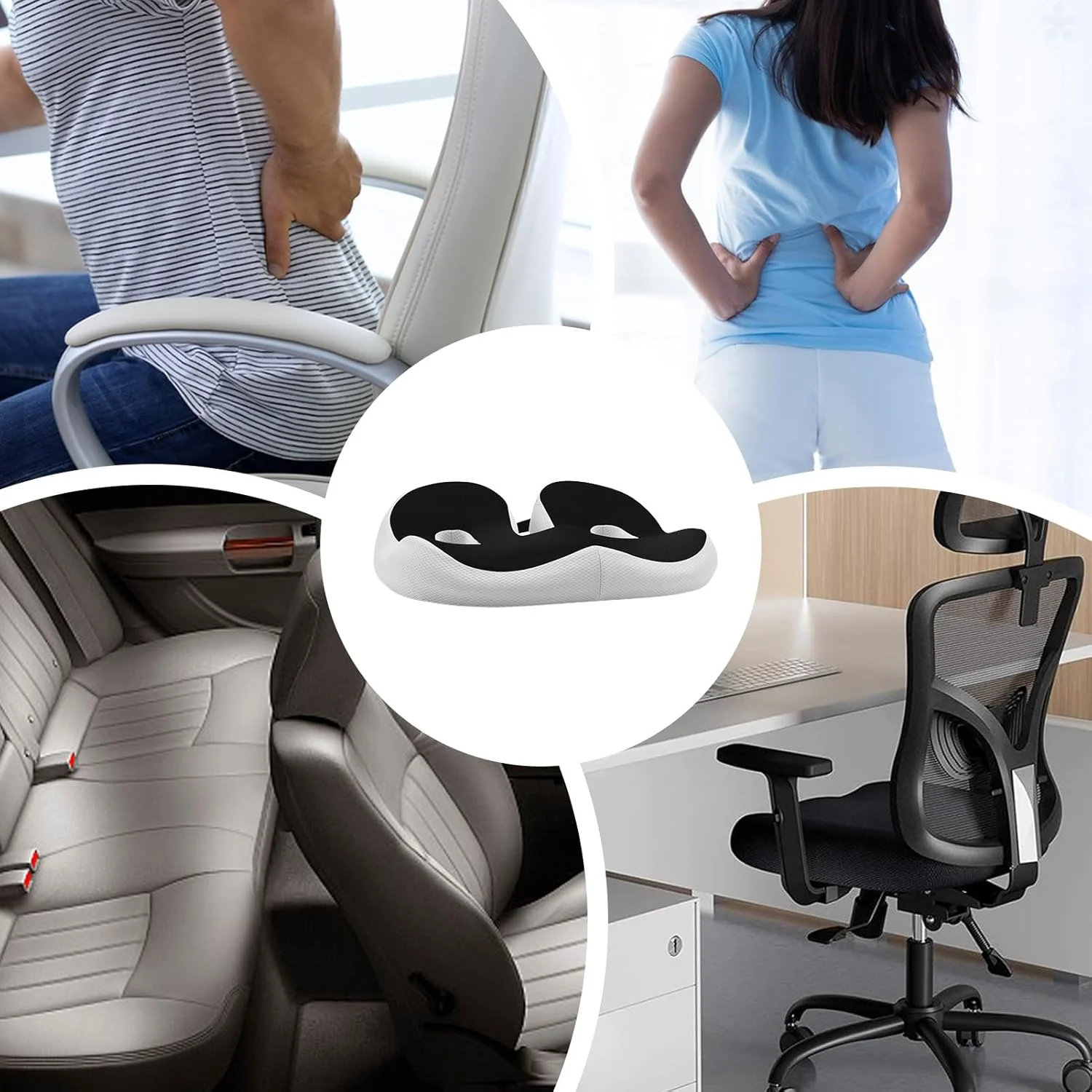 بالشتک فومی صندلی خودرو | پد فومی صندلی با طراحی برش خورده برای خانه، رانندگان، کارگران و دانشجویان برای نشستن طولانی مدت، نوشتن، رانندگی و یادگیری بالشتک فومی صندلی خودرو | پد فومی صندلی با طراحی برش خورده برای خانه، رانندگان، کارگران و دانشجویان برای نشستن طولانی مدت، نوشتن، رانندگی و یادگیری