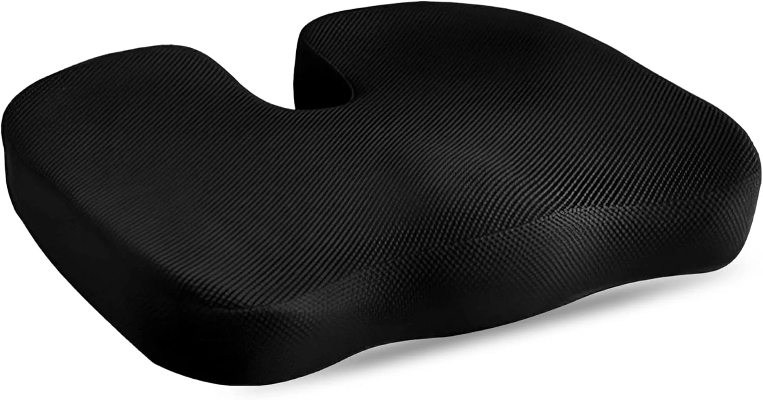 بالشتک صندلی فوم حافظه دار با ژل خنک کننده برای تسکین درد سیاتیک، دنبالچه، کمر و استخوان دنبالچه - پد صندلی ارتوپدی برای پشتیبانی در صندلی اداری، ماشین، ویلچر و هواپیما بالشتک صندلی فوم حافظه دار با ژل خنک کننده برای تسکین درد سیاتیک، دنبالچه، کمر و استخوان دنبالچه - پد صندلی ارتوپدی برای پشتیبانی در صندلی اداری، ماشین، ویلچر و هواپیما