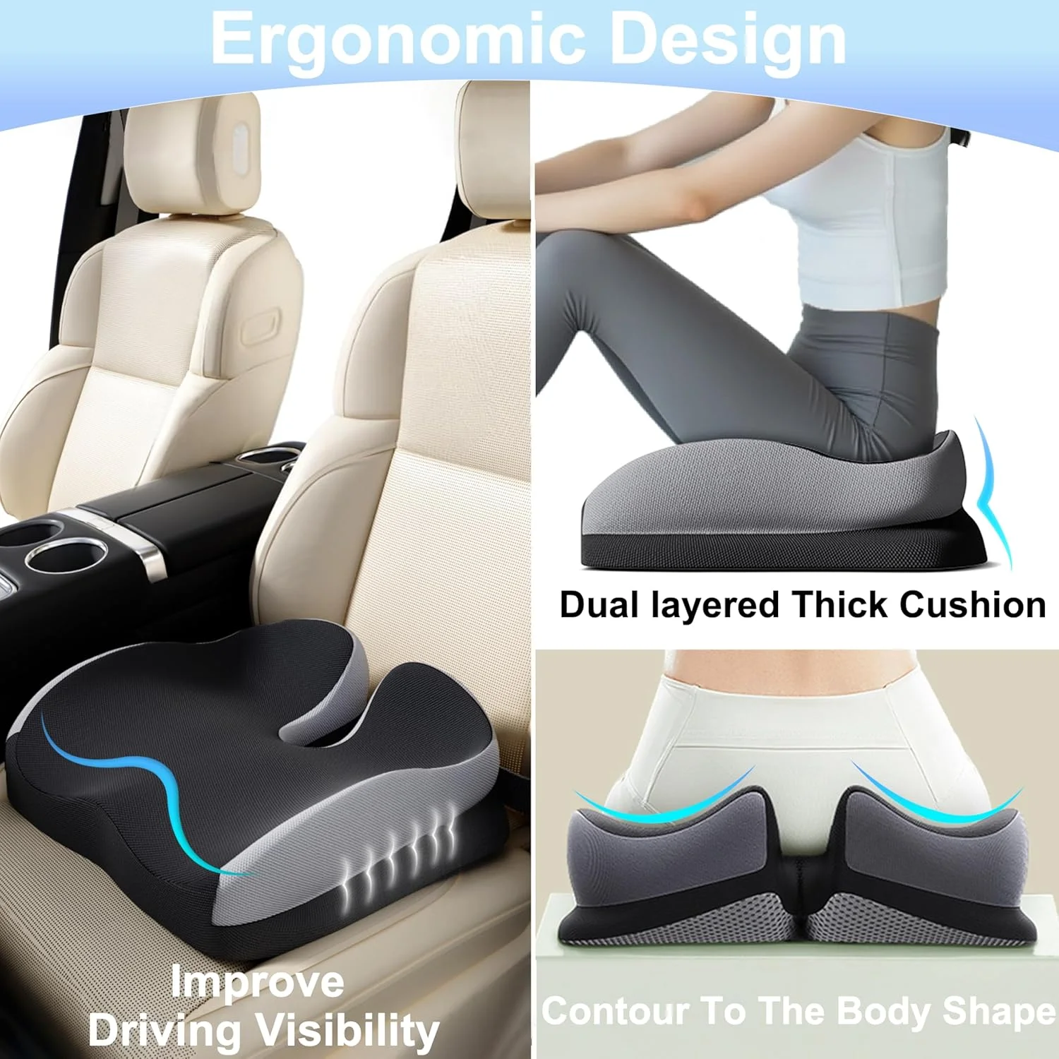 بالشتک نشیمن برای نشستن طولانی مدت، بالشتک هموروئید برای نشستن، بالشتک دنبالچه برای درد دنبالچه، بالشتک صندلی فوم حافظه دار برای صندلی های اداری بالشتک نشیمن برای نشستن طولانی مدت، بالشتک هموروئید برای نشستن، بالشتک دنبالچه برای درد دنبالچه، بالشتک صندلی فوم حافظه دار برای صندلی های اداری